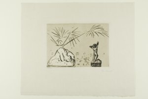 Interiør med skulpturer af Edvard Munch
