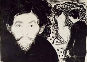 Jalousi, 1896 af Edvard Munch