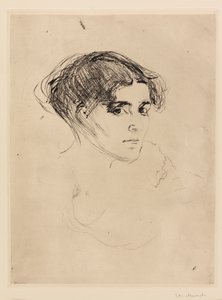 Kvindehoved af Edvard Munch