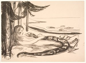 Kvinden og slangen af Edvard Munch