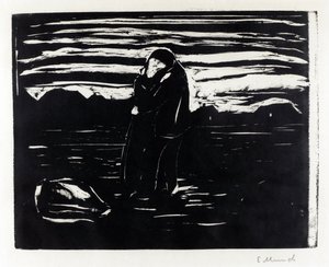 ""Kysset på marken"" (Kys på marken) Gravering af Edvard Munch (1863-1944) af Edvard Munch