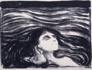 Lovers in the Waves af Edvard Munch