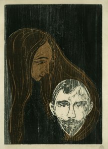 Mandehoved med kvindehår af Edvard Munch