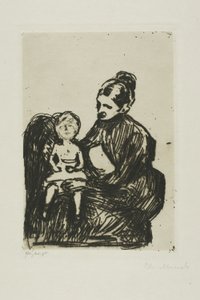 Sygeplejerske med en dreng/Moderen og det grædende barn af Edvard Munch