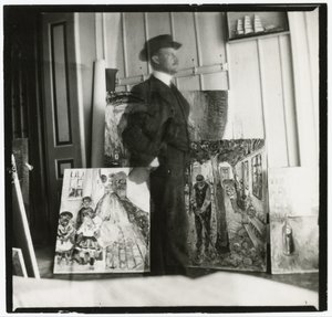 Selvportræt på 53 Am Strom i Warnemünde af Edvard Munch