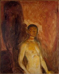 Selvportræt i helvede Maleri af Edvard Munch (1863-1944) 1895 ca. Sol. 81,5x65,5 cm Oslo, Kommunale kunstsamlinger Munch-museet (Musee Munch) af Edvard Munch