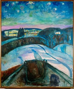 Starry Night (olie på lærred) af Edvard Munch