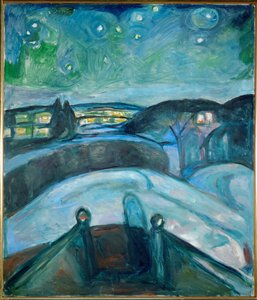 Starry Night, Ekely (maleri på lærred) af Edvard Munch