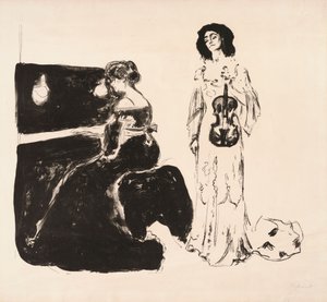 Violinkoncert (Eva Mudocci og Bella Edvards) af Edvard Munch