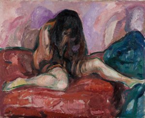 Grædende nøgen par Munch, Edvard (1863-1944). Olie på lærred, størrelse: 110x135 af Edvard Munch
