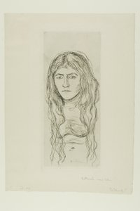 Kvinde med langt hår af Edvard Munch