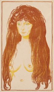 Kvinde med rødt hår og grønne øjne (Synden) af Edvard Munch