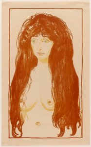 Kvinde med rødt hår og grønne øjne. Synden af Edvard Munch