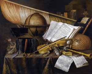 Vanitas Still Life - Maleri af Edwaert Collier (1642-1708) af Edwaert Colyer or Collier