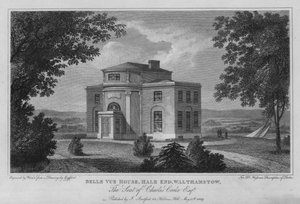Belle Vue House, Hale End, Walthamstow, sæde for Charles Cooke (gravering)