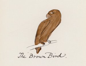 Edward Lear, The Bird Book: The Brown Bird (farve litho)