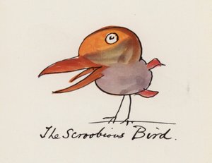 Edward Lear, The Bird Book: The Scroobious Bird (farve litho)