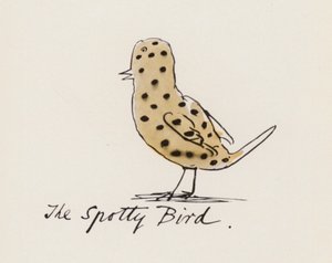 Edward Lear, The Bird Book: The Spotty Bird (farve litho)