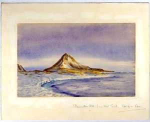 Observation Hill fra Hut Point, 1911 (wc på papir) af Edward Adrian Wilson