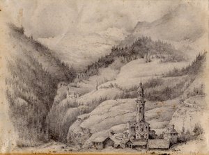 Tiefencastel, Schweiz, 1899 af Edward Adrian Wilson