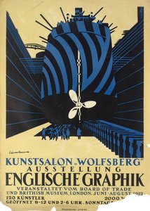 Tysk plakat for en udstilling af engelsk grafik for Board of Trade og British Museum