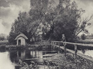 En hytte ved Leckford-vandet (s/h-foto)