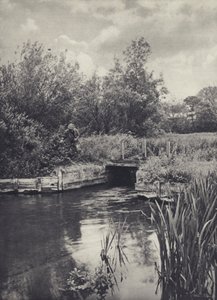 Et lille fragtskib på Ramsbury-vandet (s/h-foto) af Edward Alfred Barton