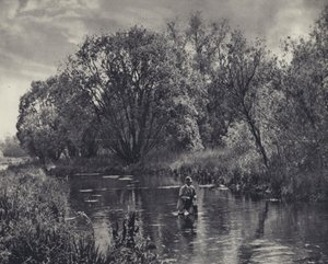 På en prøveflod (s/h-foto) af Edward Alfred Barton