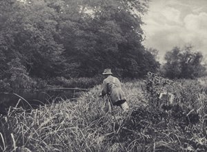 Den nedre ende af Ramsbury Water (s/h-foto) af Edward Alfred Barton