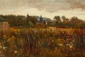 Et glimt af Kirkcudbright (olie på lærred) af Edward Atkinson Hornel
