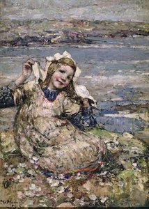 Ved havet (olie på lærred) af Edward Atkinson Hornel
