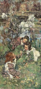 Piger og svaner af Edward Atkinson Hornel