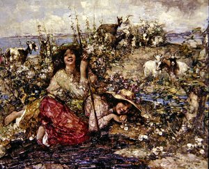 Hvor lærker synger og havfugle kalder af Edward Atkinson Hornel