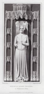 Billede af dronning Philippa, i Westminster Abbey (gravering) af Edward Blore