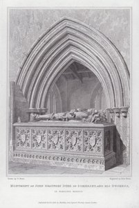 Monument for John Beaufort, hertug af Somerset, og hans hertuginde i Wimborne Minster (gravering)
