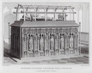 Monument for Richard Beauchamp, jarl af Warwick, i Beauchamp-kapellet i Warwick (gravering)