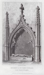 Monument af Sir James Douglass, i Church of Douglass (gravering) af Edward Blore