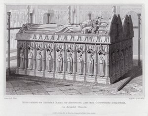 Monument over Thomas Earl of Arundel og hans grevinde Beatrix, i Arundel Kirke (gravering) af Edward Blore