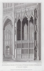 Monumental kapel for William af Wykham, biskop af Winchester, i Winchester Cathedral (gravering) af Edward Blore