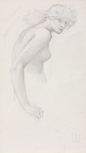 Studie af en kvindeskikkelse af Edward Burne-Jones