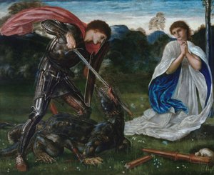 Kampen: Sankt Georg dræber dragen VI af Edward Burne-Jones