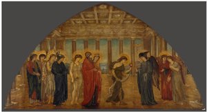 Amor og Psyke - Paladsets grønne vægmalerier - Psyke går ind i Olympens portaler af Edward Burne Jones