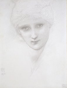 Hoved af en kvinde, 1890 af Edward Burne Jones