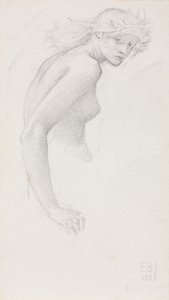 Studie af en kvindeskikkelse af Edward Burne Jones