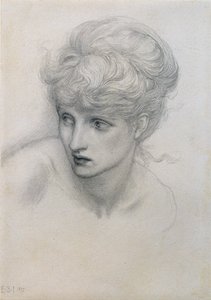Studie af et pigehoved (se også 198345) af Edward Burne Jones