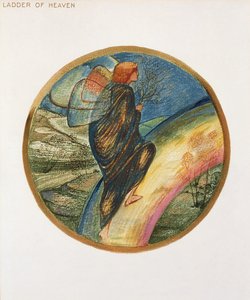 Blomsterbogen: XII. Ladder of Heaven, 1905 (litho med gouache på papir) af Edward Burne Jones
