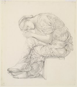 Klagesangen - undersøgelse til figuren til højre af Edward Burne Jones