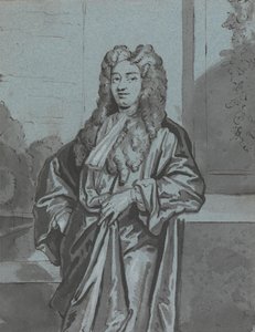 En gentleman eller en præst iført en lang kjole og bånd af Edward Byng