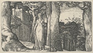 Lady with the Rooks, 1829. af Edward Calvert