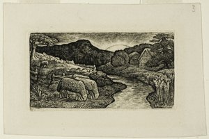 Fårene på denne Græsgang af Edward Calvert